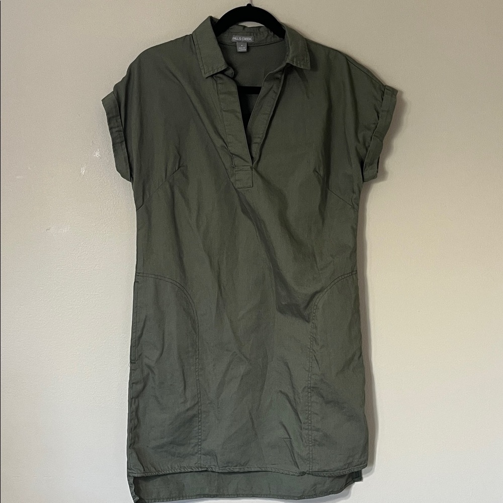 Falls Creek Sage Green Collared Dress